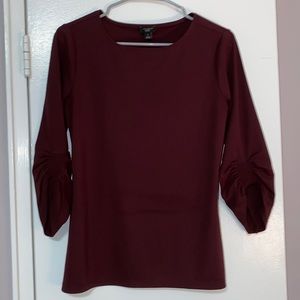 Minimally worn dark maroon 3/4 length sleeve‎ blouse from Ann Taylor